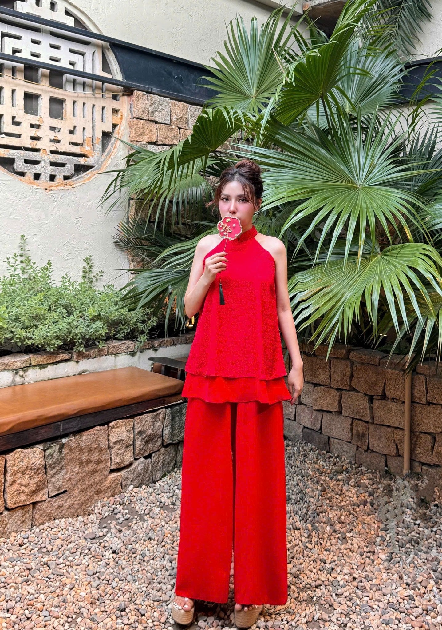 Set Ao Yem Red Color/Modern Vietnamese Outfit/ Lunar New Year 2026 G356