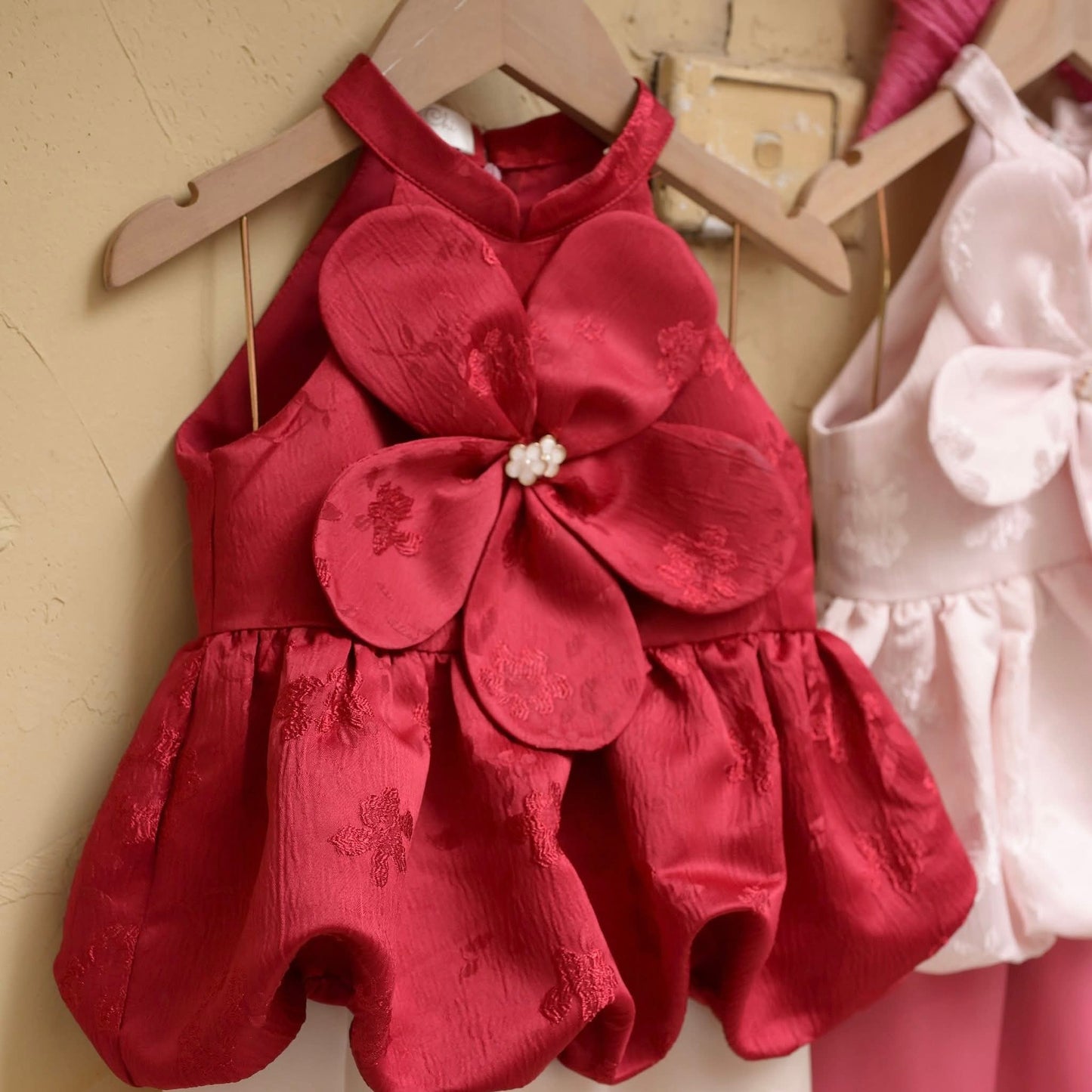 Girls Floral Ao Yếm Cach Tan (2 colors), Vietnamese Lunar New Year Outfit G342