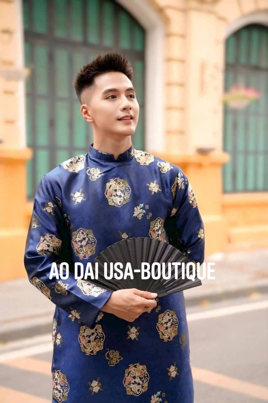 Matching Family Ao Dai Set/ Pink- Blue  Matching Family Spring Ao Dai Set/ Pre-made Ao Dai for Lunar New Year /Ao Dai Gia Dinh Tet 2026