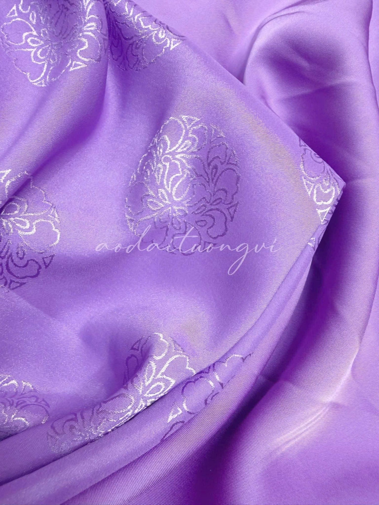 GIAI YEN Ao Dai Lua To Tam Ha Nam Light Purple/ Modern Set Ao Dai with  Pants/ Ao Dai Loose Style B100