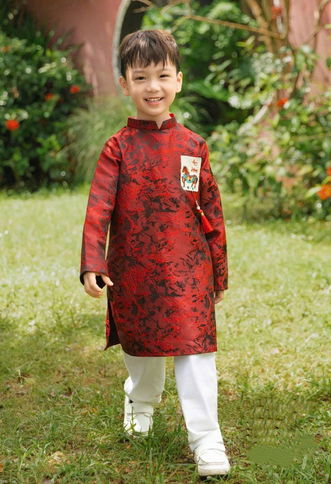 Matching Family Spring Ao Dai Set/ Pre-made Ao Dai for Tet/ Lucky red ribbon Ao dai /Modern Vietnamese Lunar New Year Outfit 2026