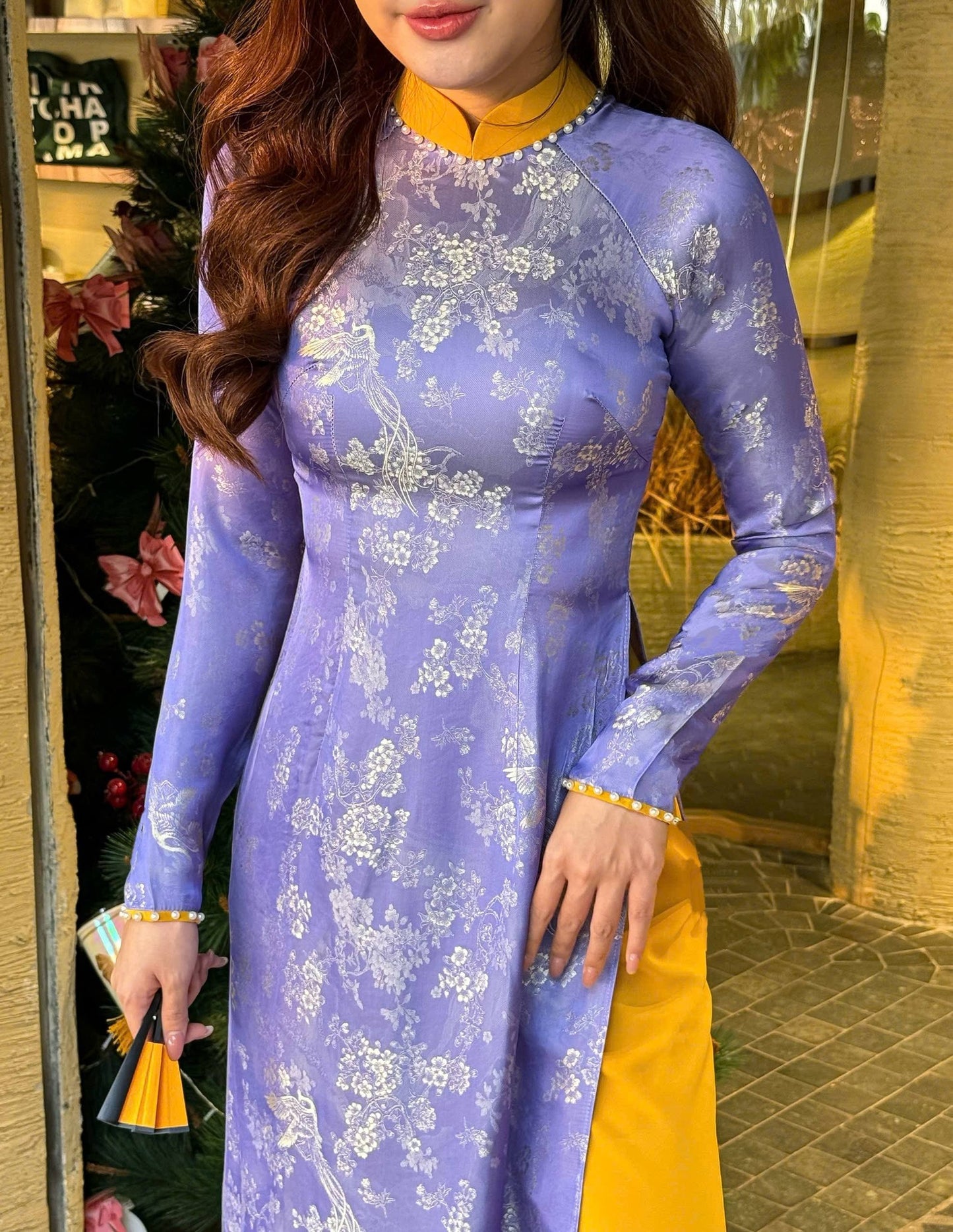 DAO LU Set Ao Dai Lua To Tam Van Nam/ B93