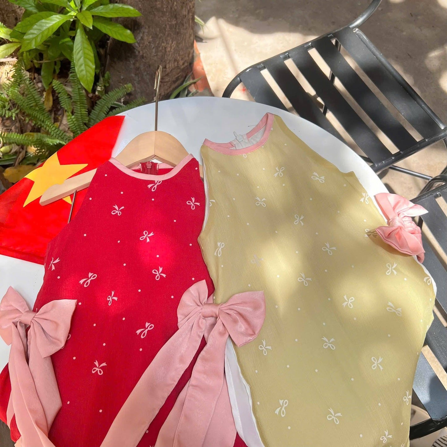 Girls Floral Ao Dài Yếm Cach Tan (2 colors), Ao Dai For Baby girl/ Vietnamese Lunar New Year Outfit/ G342