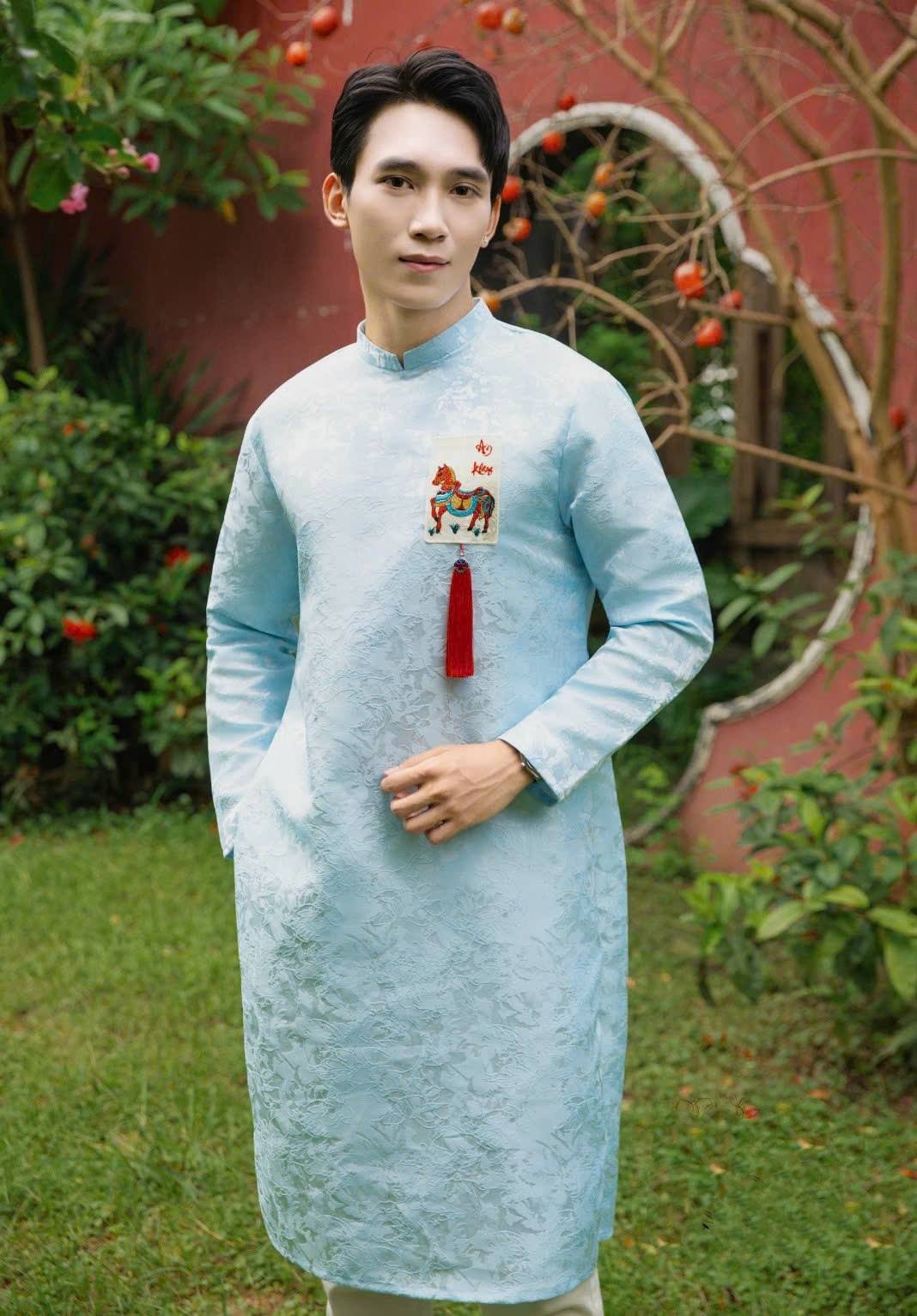 Matching Family Blue And Pink Ao Dai Set/ Ao Dai Gia Dinh Tet 2026/ GD2