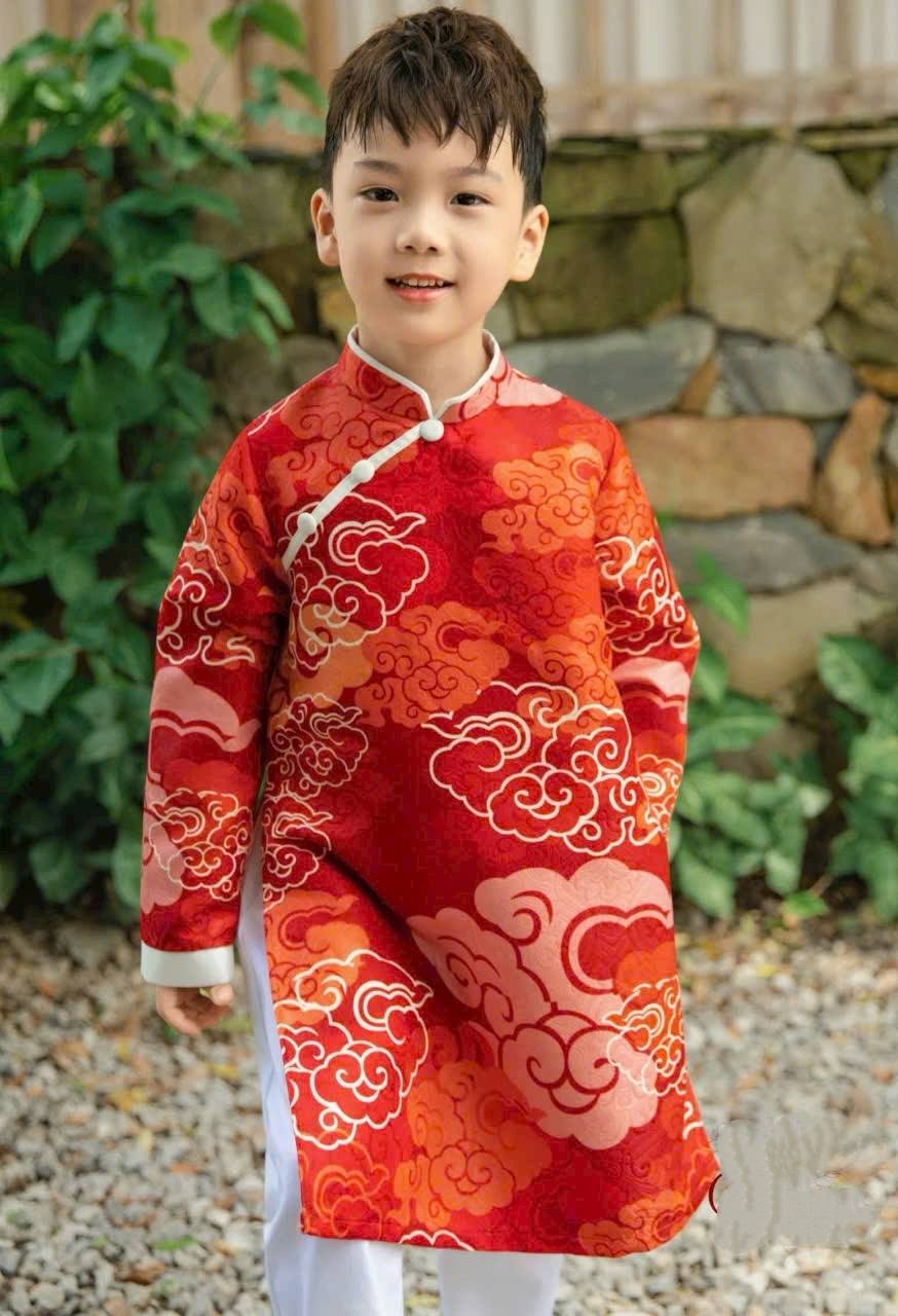 Matching Family Ao Dai Set Red and Pink/Ao Dai Gia Dinh Tet/ Modern Outfit B56