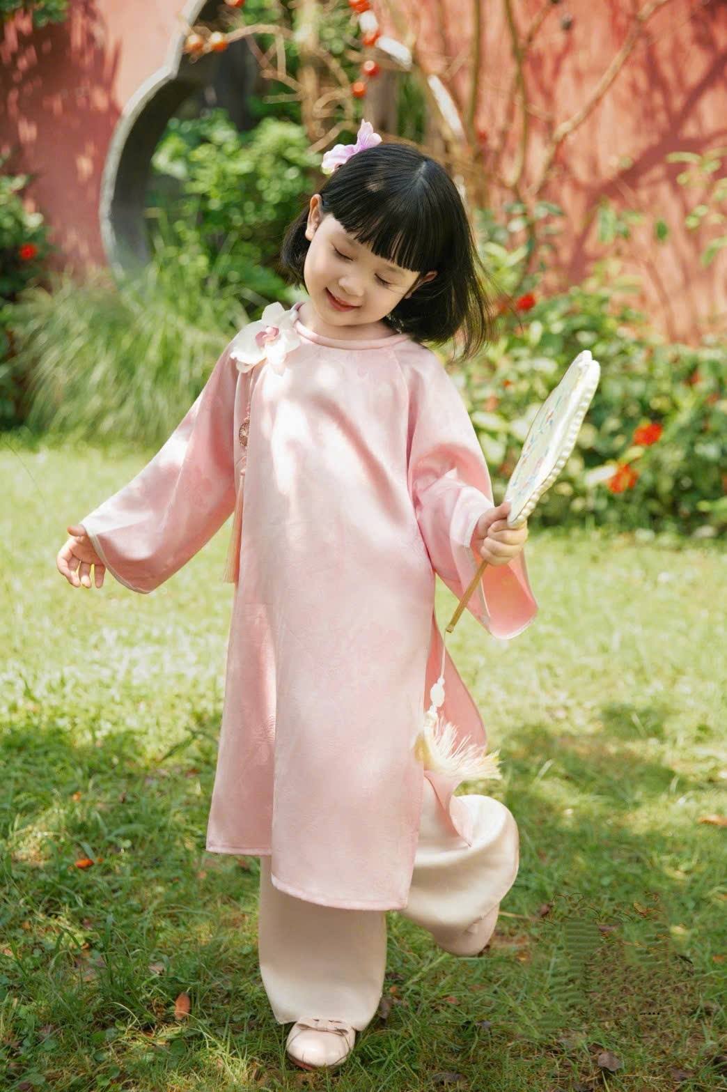 Matching Family Blue And Pink Ao Dai Set/ Ao Dai Gia Dinh Tet 2026/ GD2