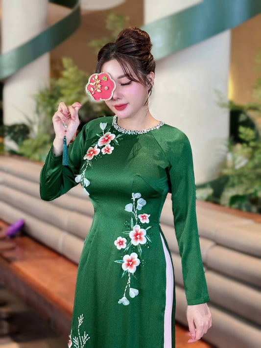 MOC CHAU Ao Dai Lua/ White Pants B297