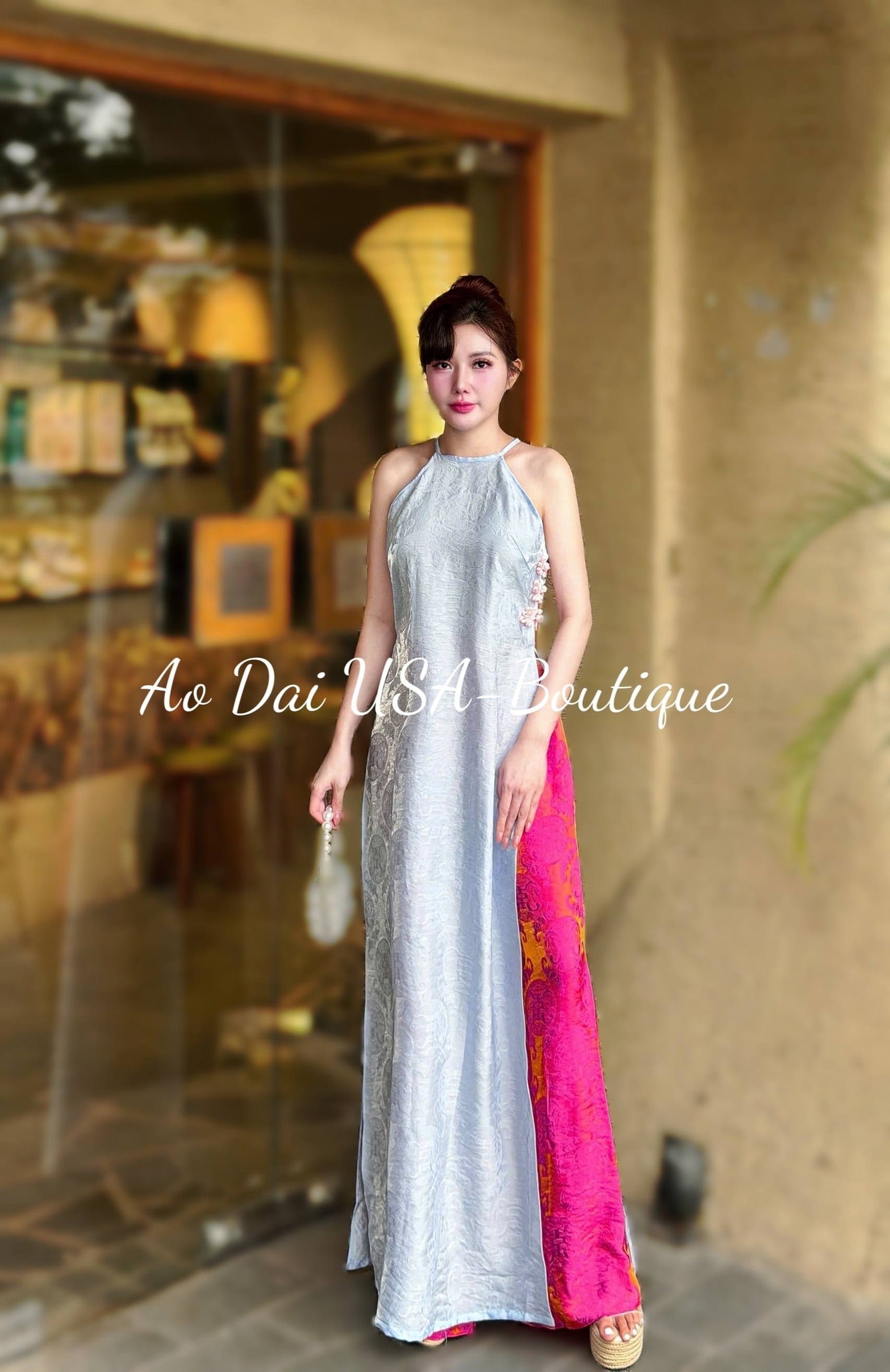 TU SON Áo Dài set with sheer overlay outer layer/CT282