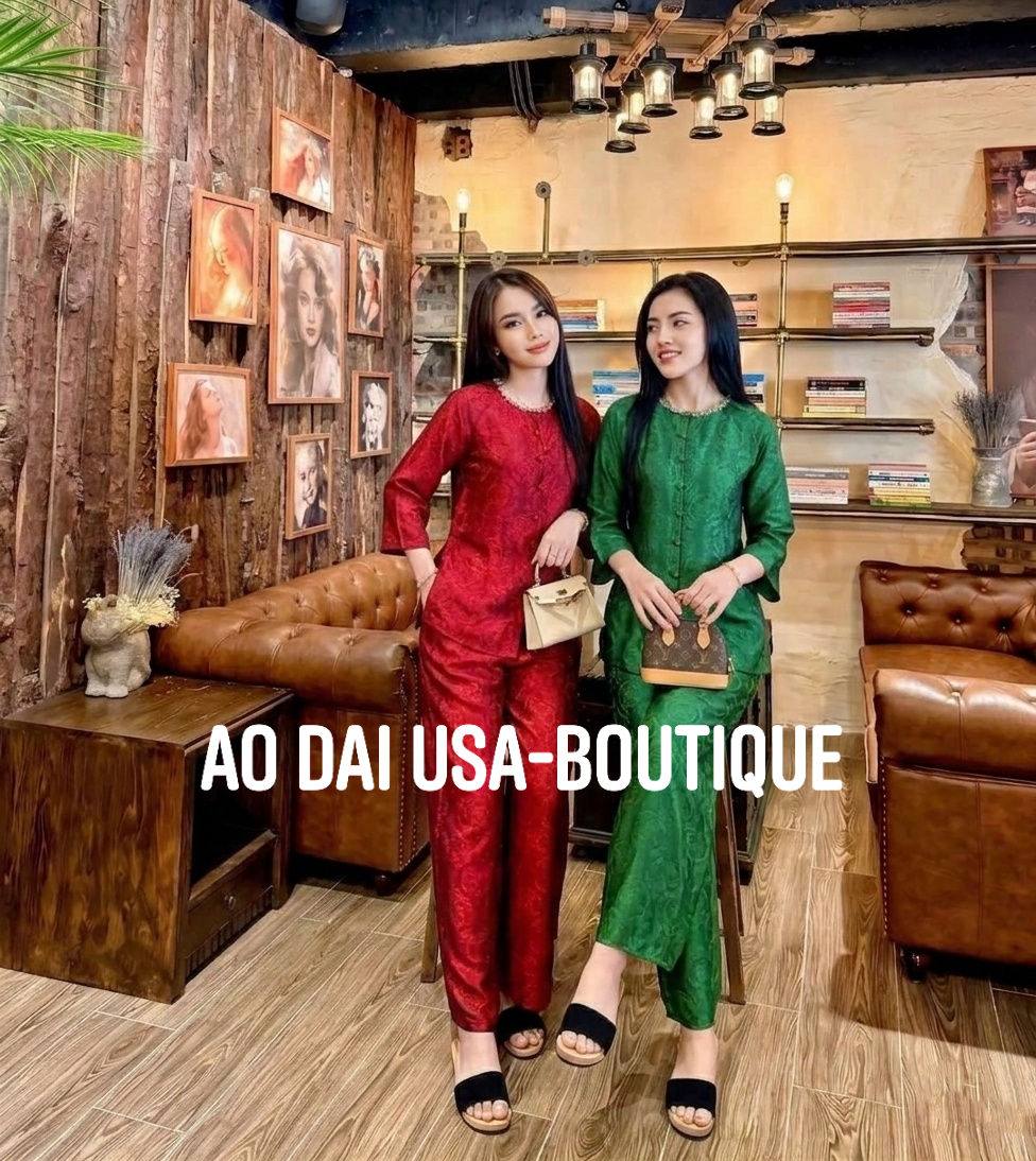 Ao Ba Ba Set: Modern Vietnamese Phap Phuc with Pants/2 Color / Tam Ong ThoDoi/G358