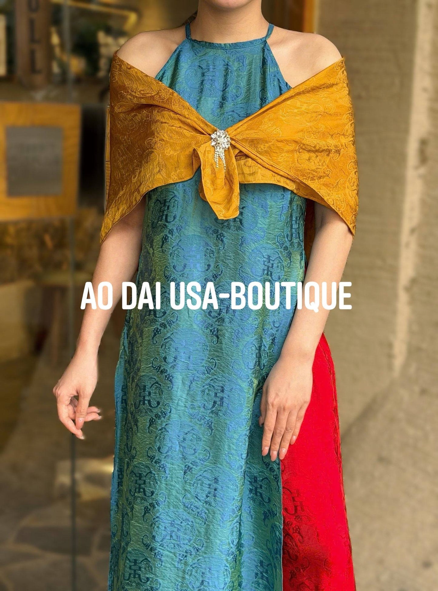 LAM KHUE Set Ao Dai Blue / Custom-designed Áo Dài/ CT285