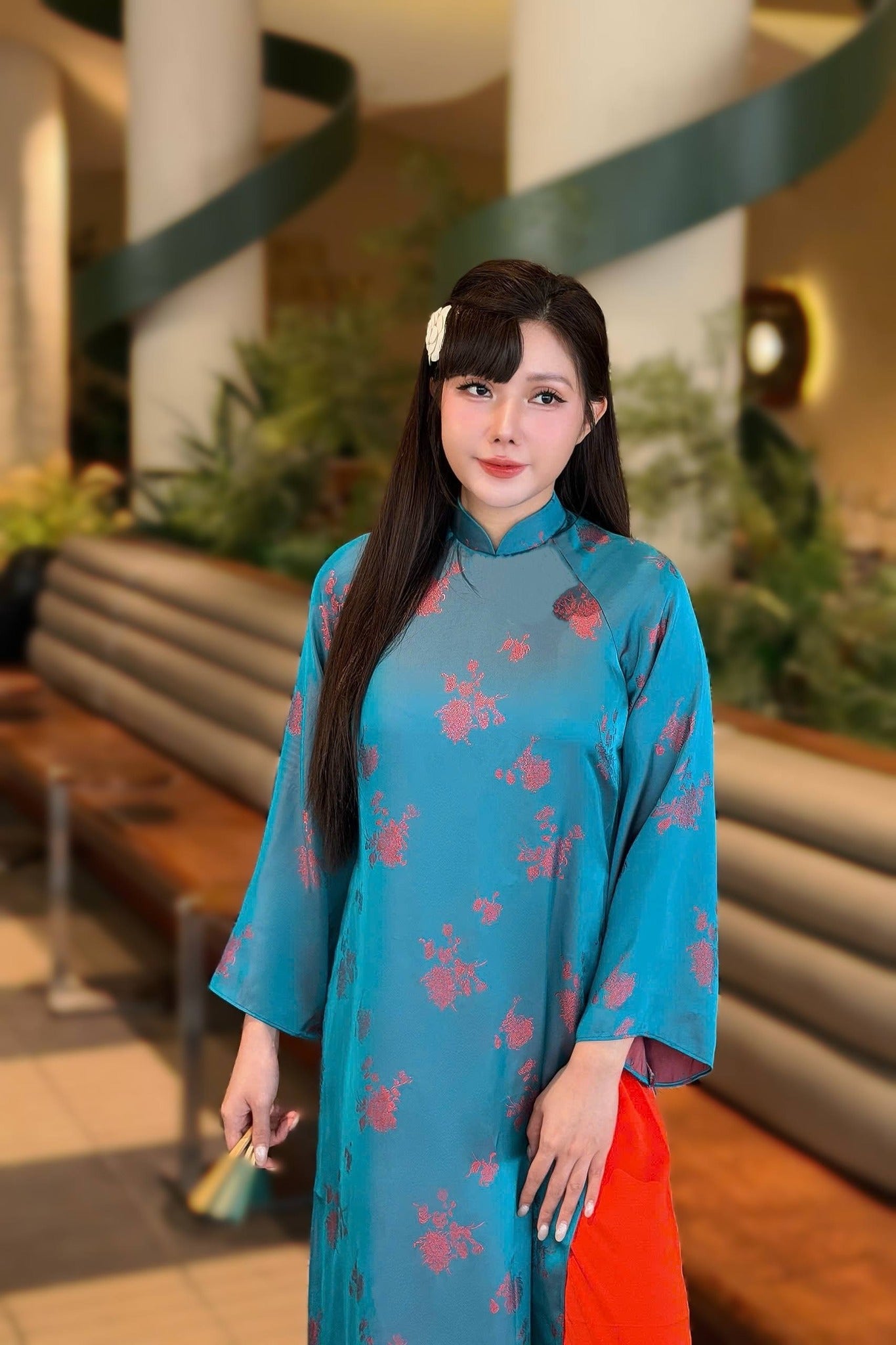 TUYET NHI Set Ao Dai Blue Color/CT301
