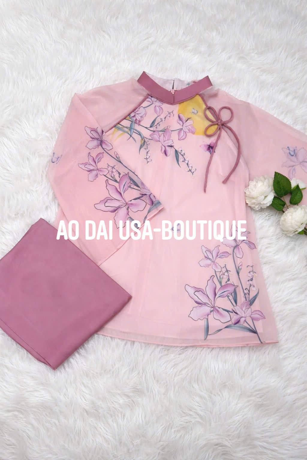 Ao Ba Ba Set: Modern Vietnamese Phap Phuc with Pants B270
