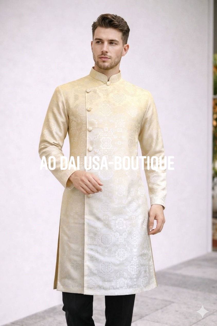 Cream/Champage Ao Dai for Men//B155