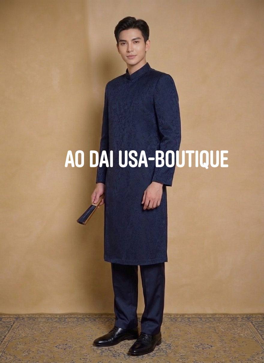 Dark Blue Ao Dai for Men/ B225