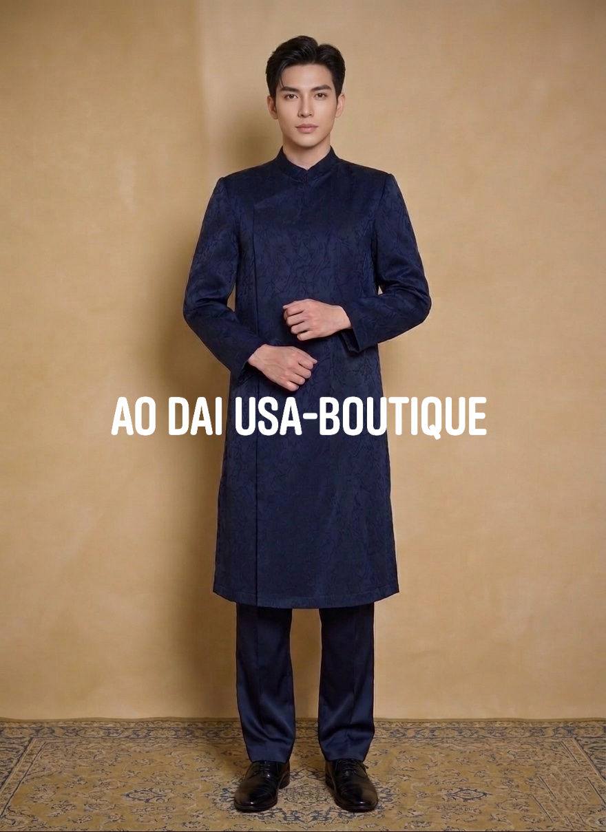 Dark Blue Ao Dai for Men/ B225