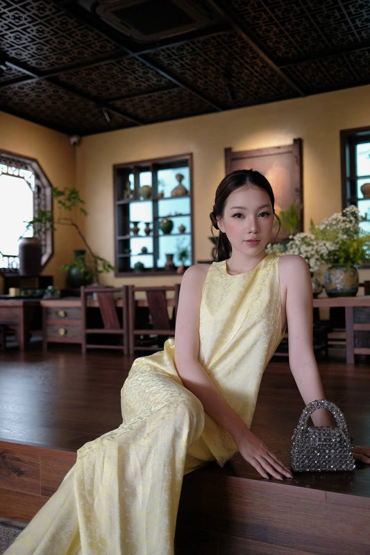 Ao Ba Ba Set: Modern Vietnamese Phap Phuc with Pants G266