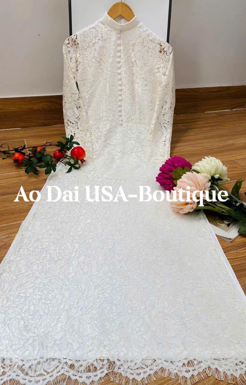 YEN HOA Set Ao Dai Lace Design /White pants included/CT284