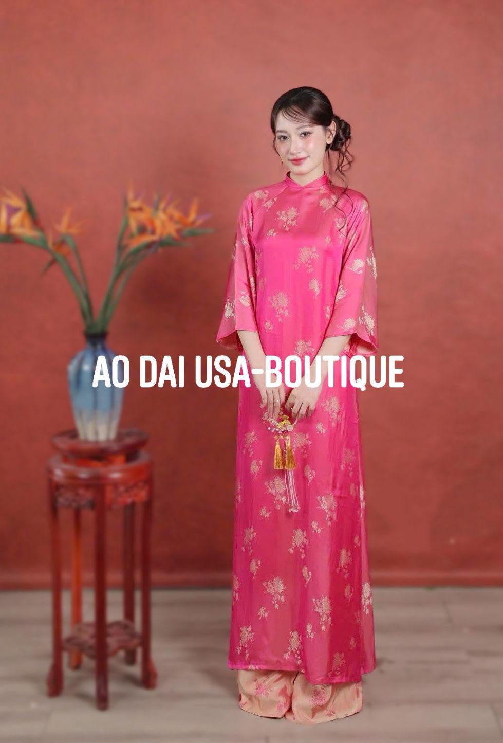 Set Ao Dai Gam Ha Nam/pants included/TT77