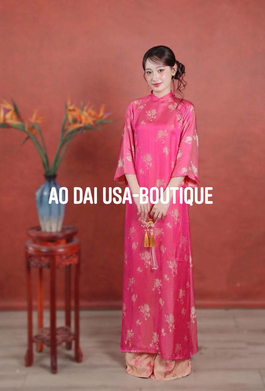 Set Ao Dai Gam Ha Nam/pants included/TT77