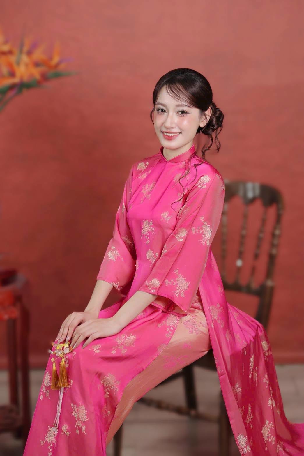 Set Ao Dai Gam Ha Nam/pants included/TT77