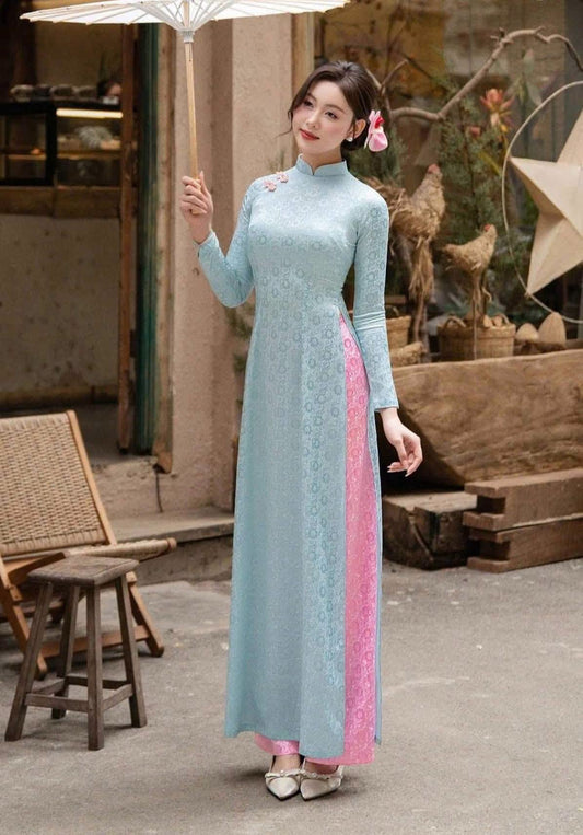 TINH HOA Set Ao Dai Gam Tra Mi/ TT293