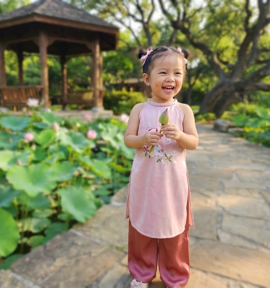 Girls' Pink Ao Dai Set/Ao Dai Yem for Girls/Modern Vietnamese Dress/ Lunar New Year 2026/B56