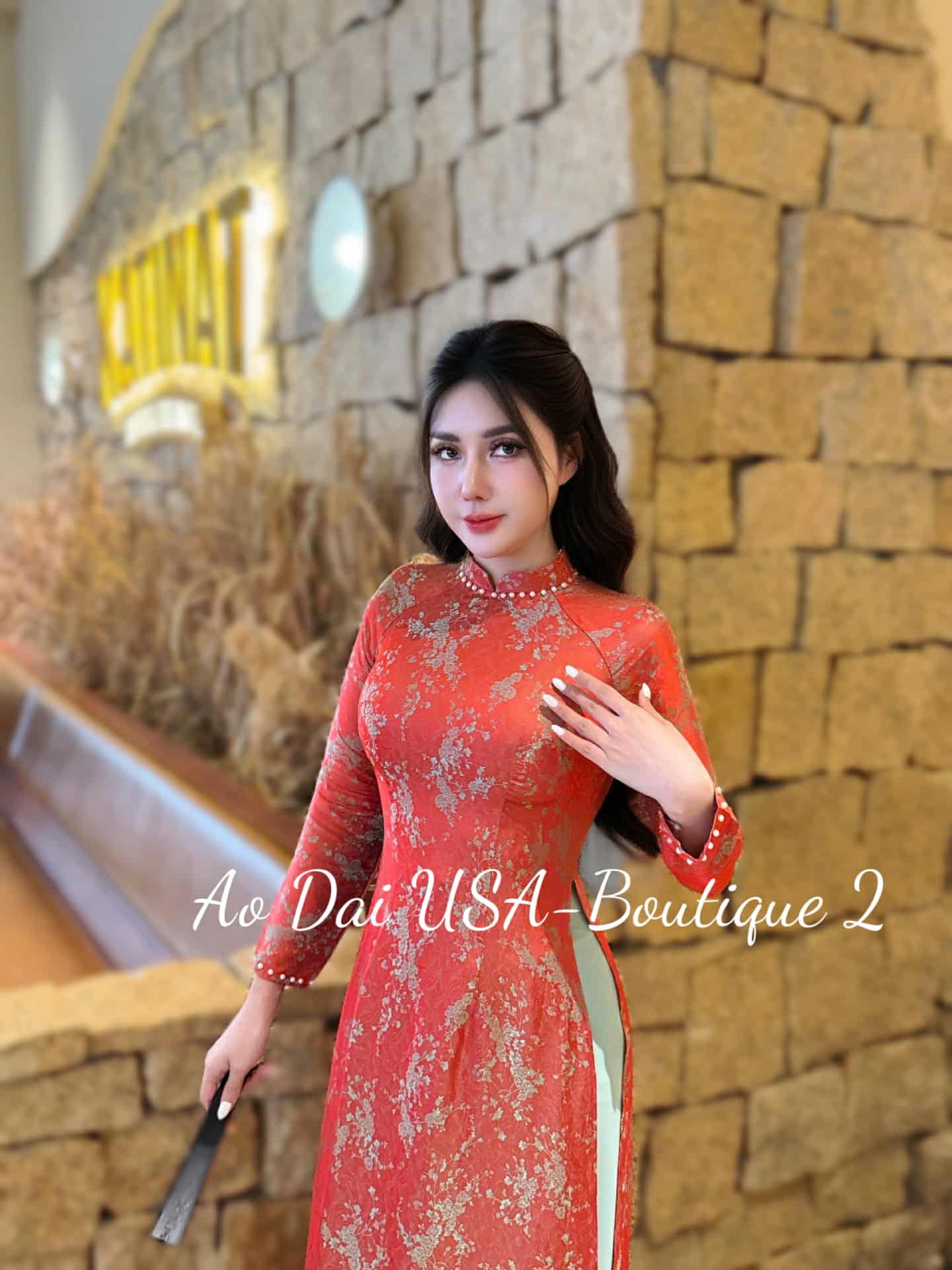 XUAN MAI Tơ Tam Luxury Material/ Traditional dresses Vietnamese/Blue Pants included/TT77