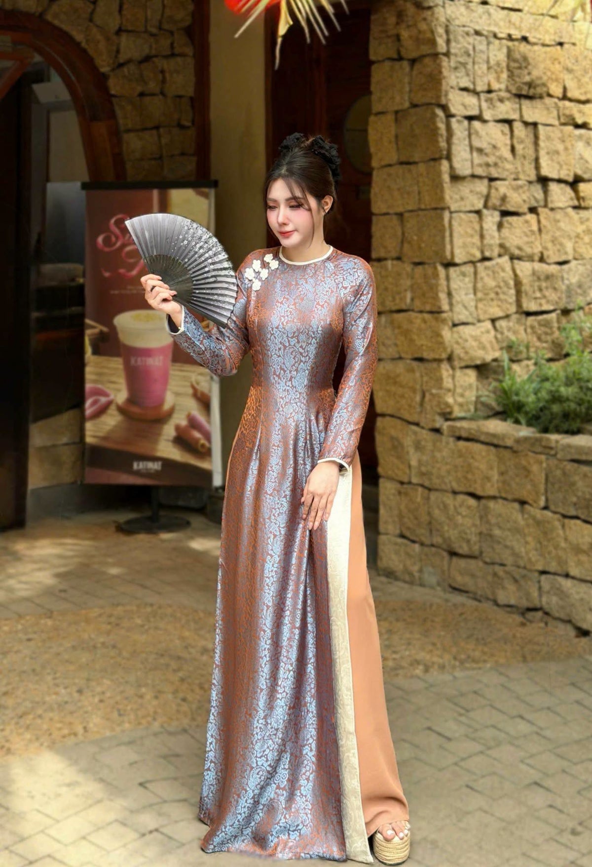 DIEP UYEN Set Ao Dai Lụa Tô Châu Design For Women Color/ pants included/CT279