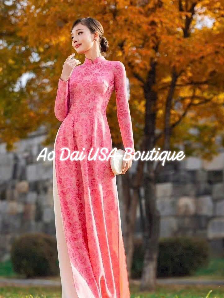 BINH SAO Set Ao Dai Lụa Tô Châu / light yellow pants included/ TT78