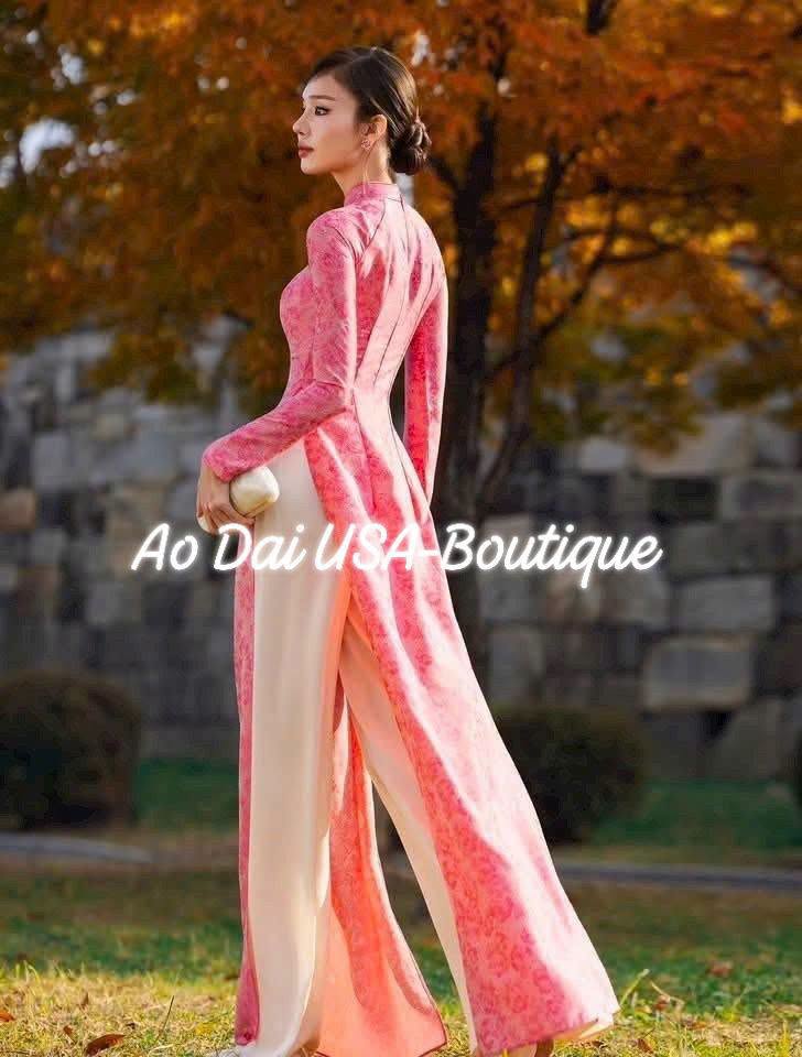 BINH SAO Set Ao Dai Lụa Tô Châu / light yellow pants included/ TT78