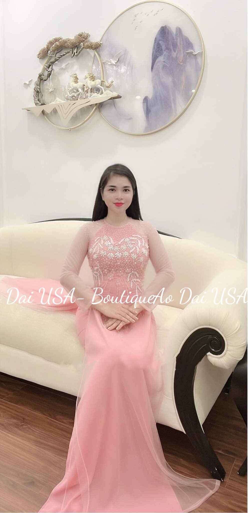 Design Ao Dai triple Layers Set with lace and silk