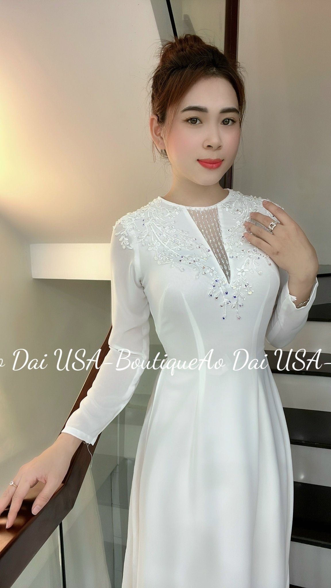 Only áo-Chiffon Ao Dai Double layers-T211