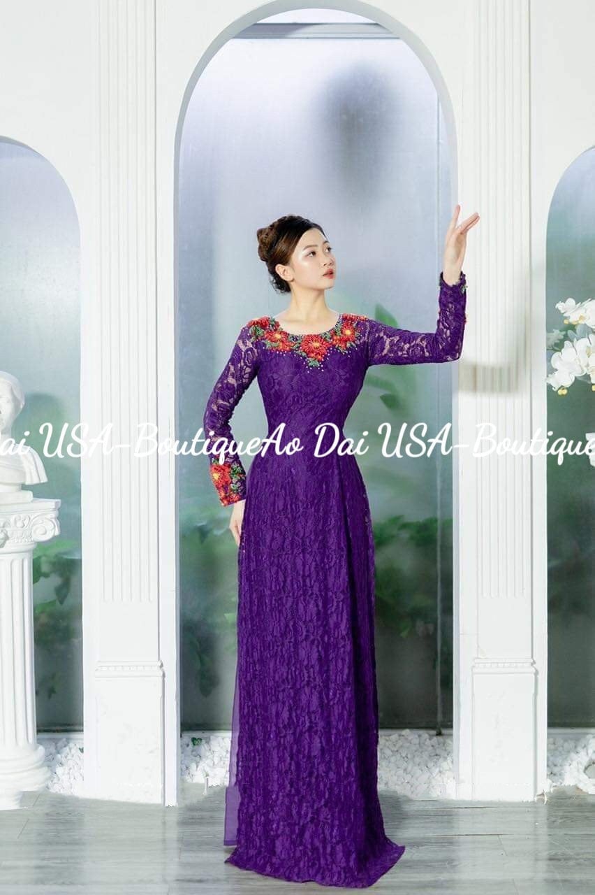 Set Double layers Lace Purple Color-DS