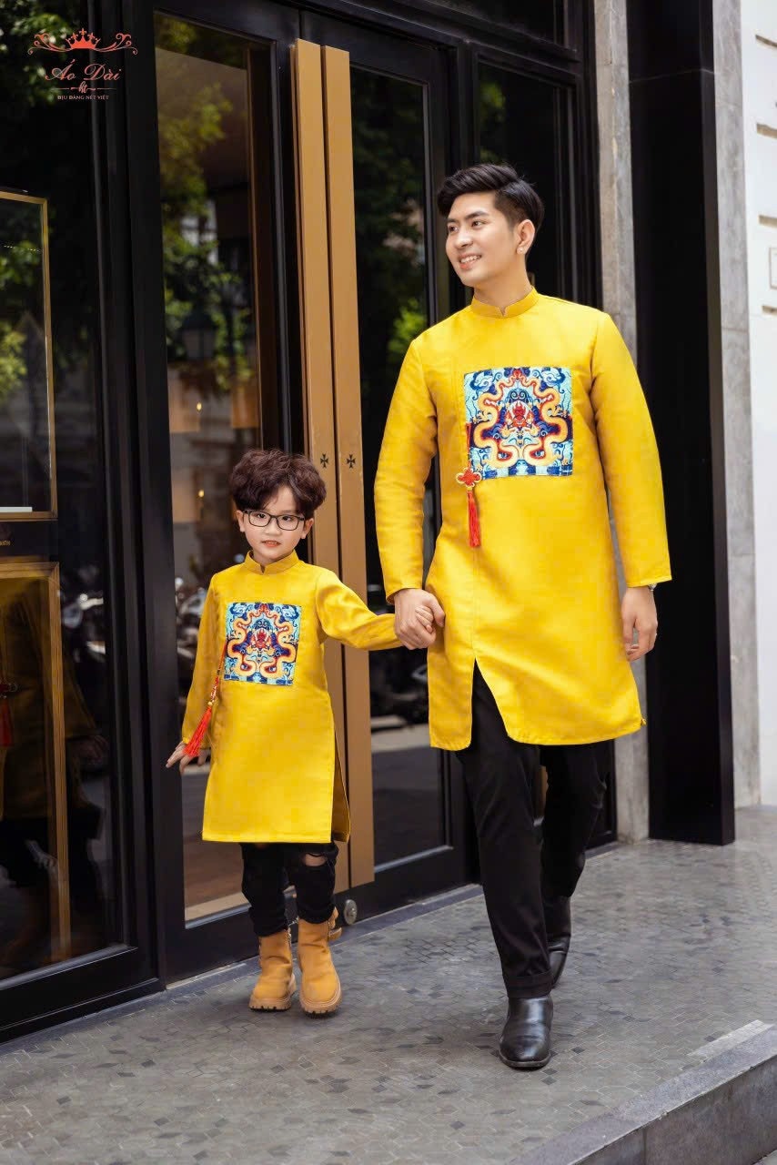 Family Printed Yellow Ao Dai Set B280/122