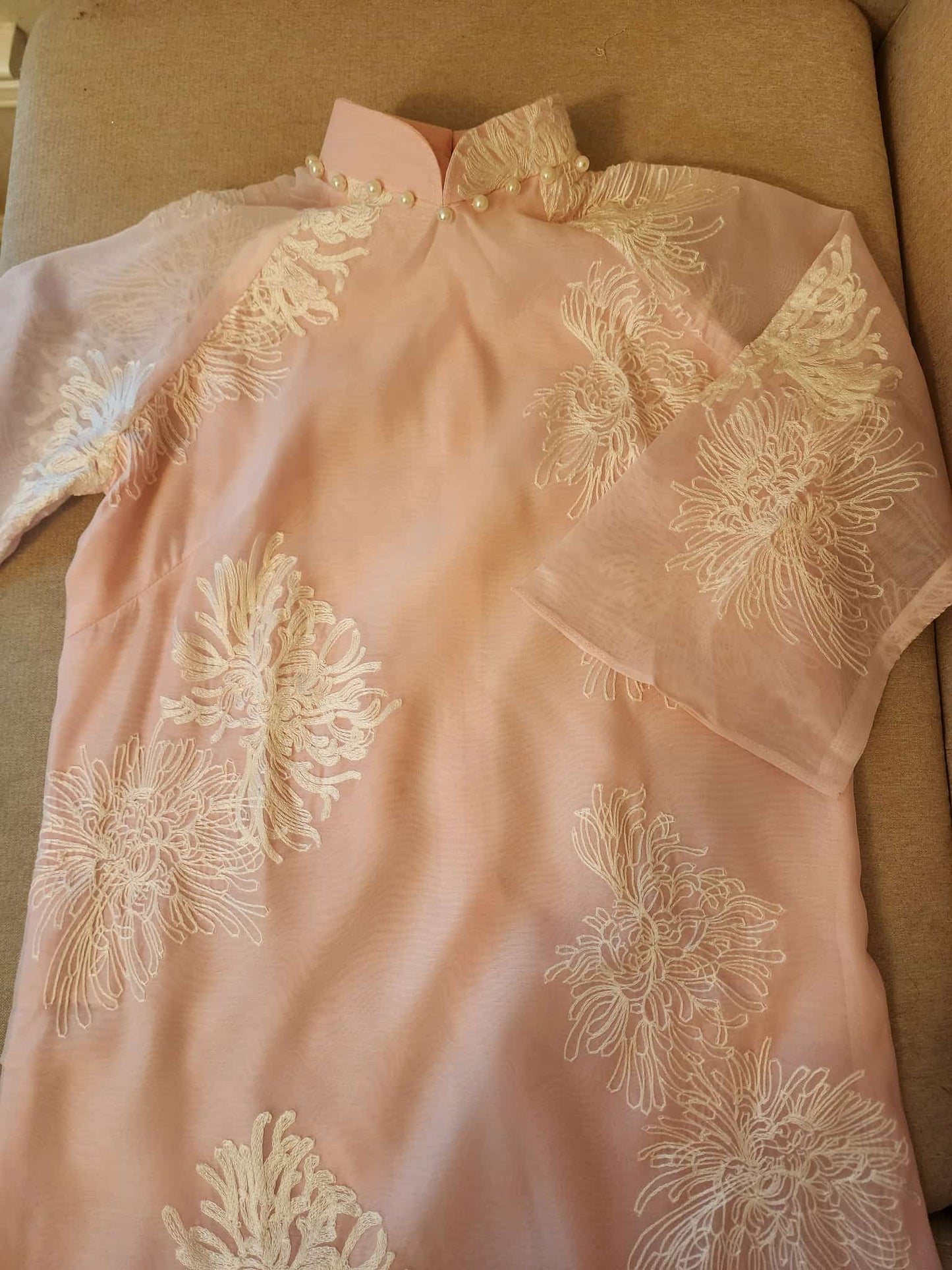 Pink Ao Ba Ba Set: Modern Vietnamese Phap Phuc - Lunar New Year G346