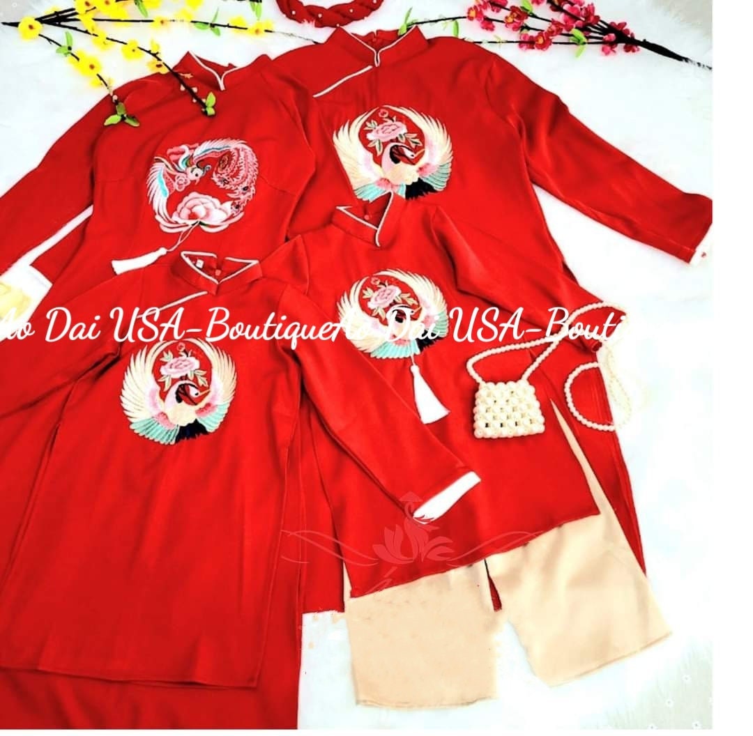 Matching Family Red embroidery for Lunar New Year B270