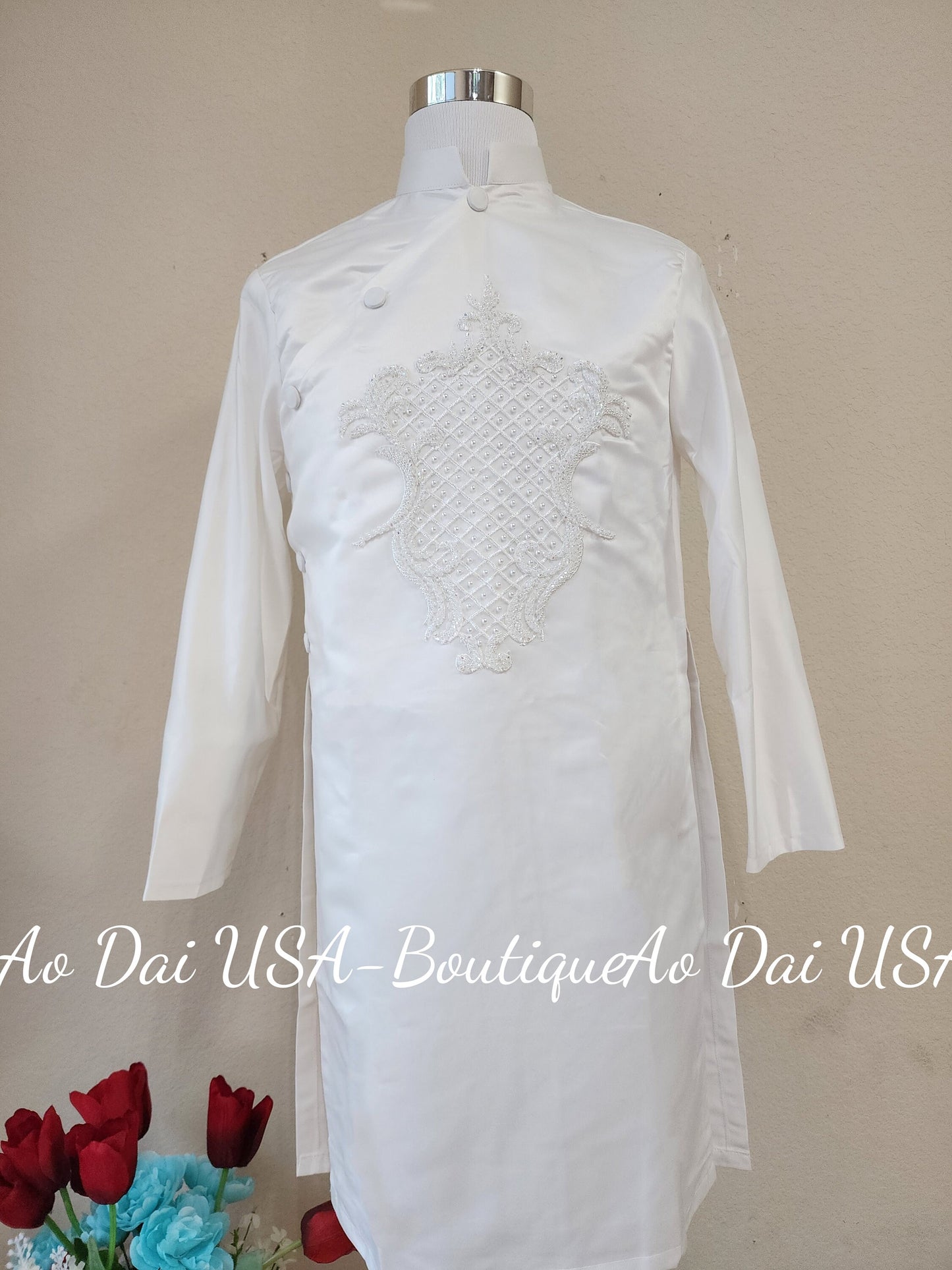 Ao dai Nam Design with Crytal B159