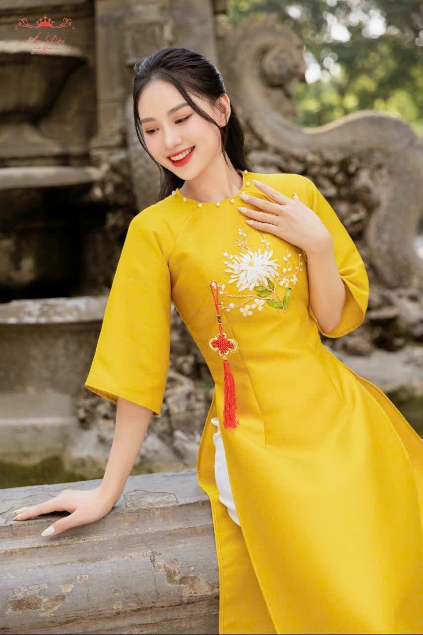 Set Ao Dai Gia đình Tafta hoa đính kết (No Headband)- B125