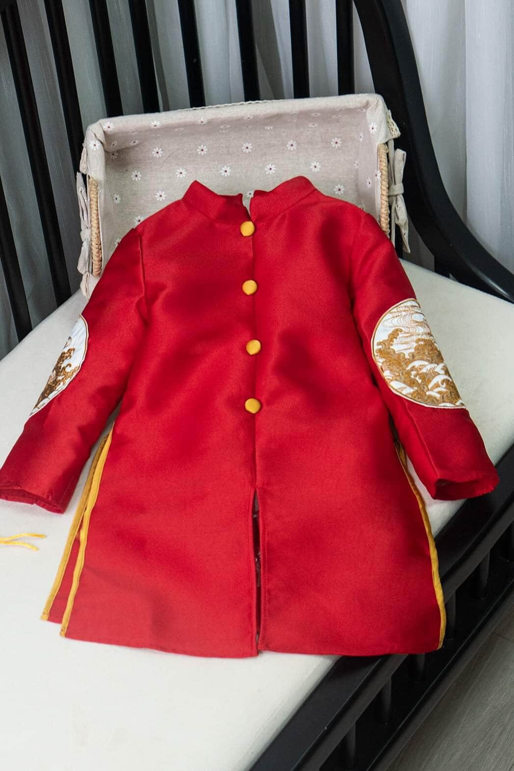 Ao Dai Boy Red/Yellow/White Embroidery B275