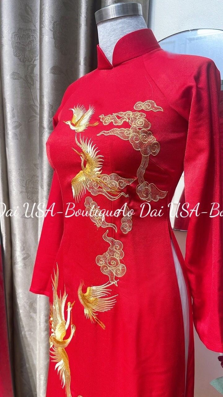 Ao Dai Lua Tây Thi  Embroidered -No Pants