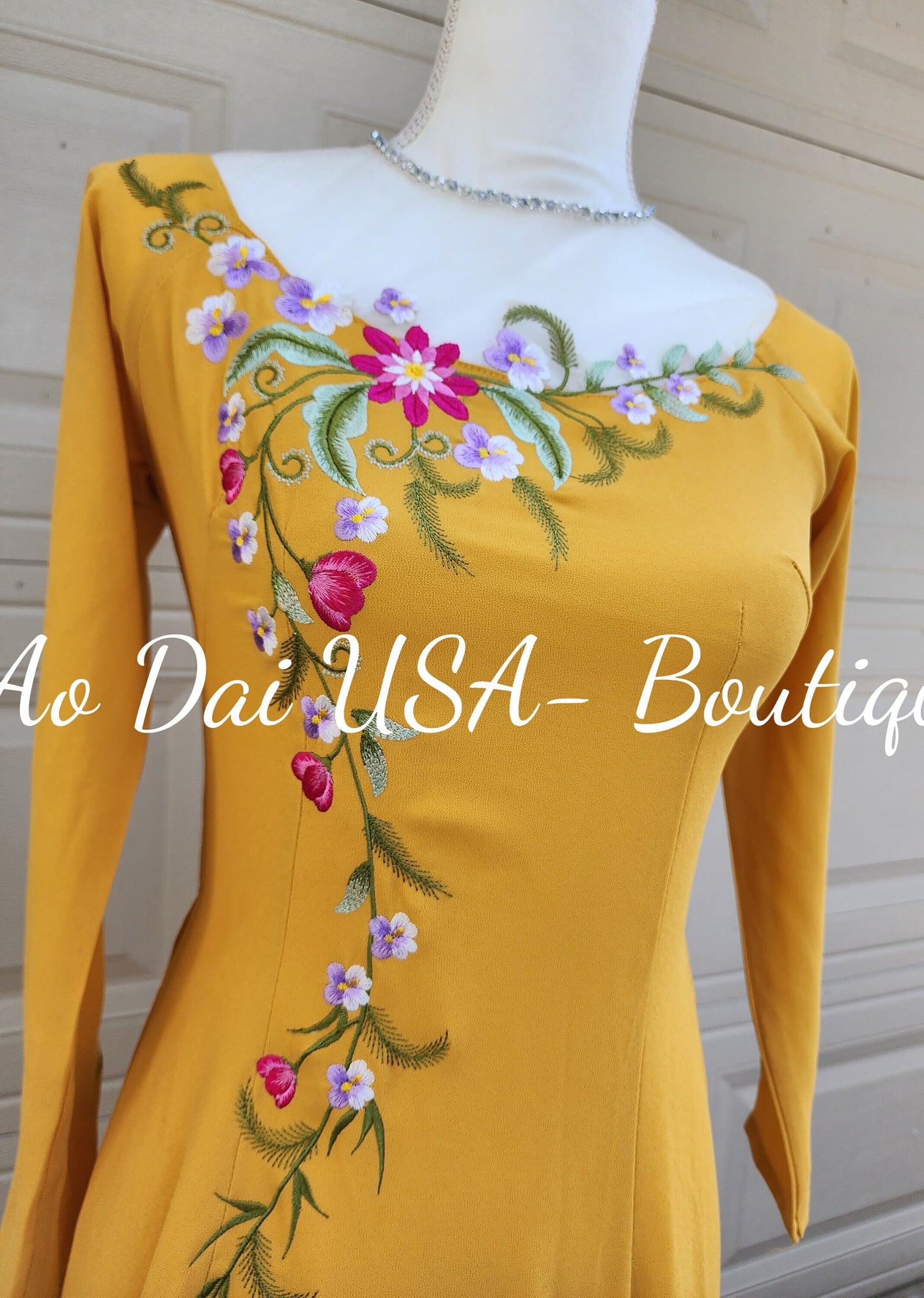 Only áo- Chiffon Embroidered yellow color-DS23