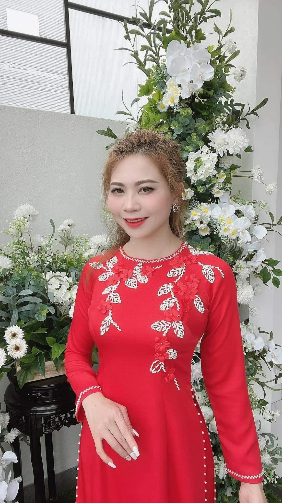 Ao Dai Design with Pear /Traditional Long dresses VietnameseNo pants include/TT226